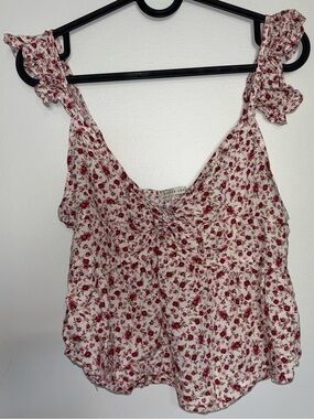 Active USA Floral Cami with Ruffled Straps